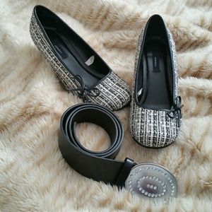 Old Navy Black Belt with Rhinstone Buckle